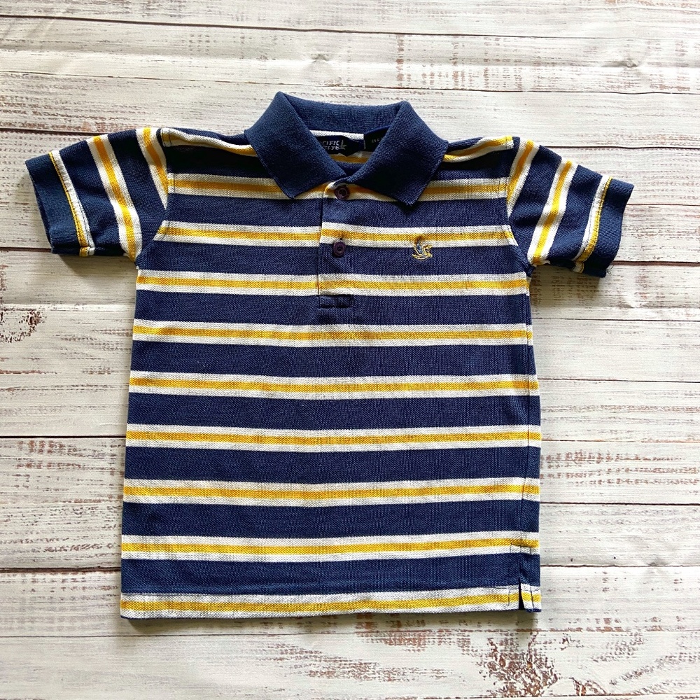 Boys Bold Stripe Short Sleeve Polo